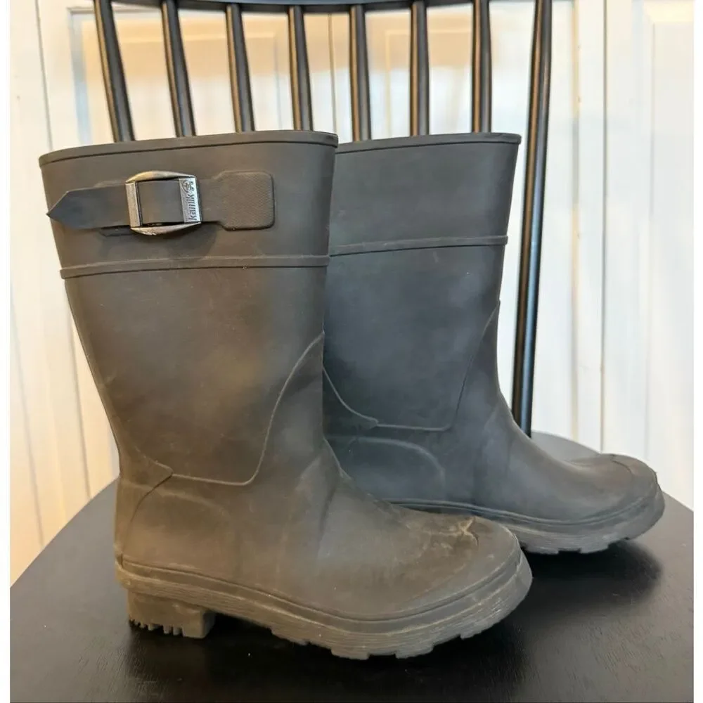 Kamik raindrops boys black rainboot size 13